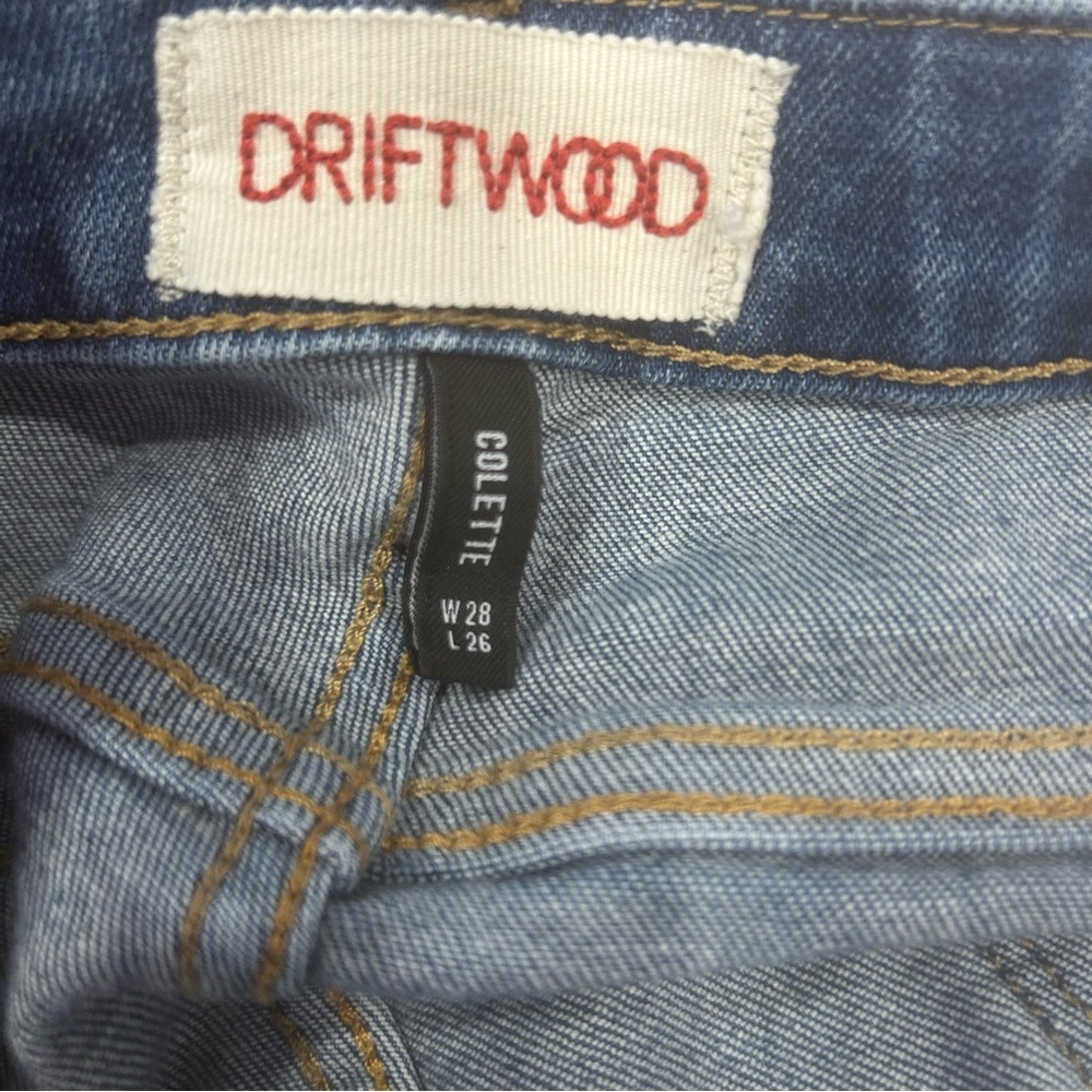 Driftwood Colette womens Jeans sz 28/6 Boho Embroidered Cuff Stretch Denim Ankle - Picture 4 of 13